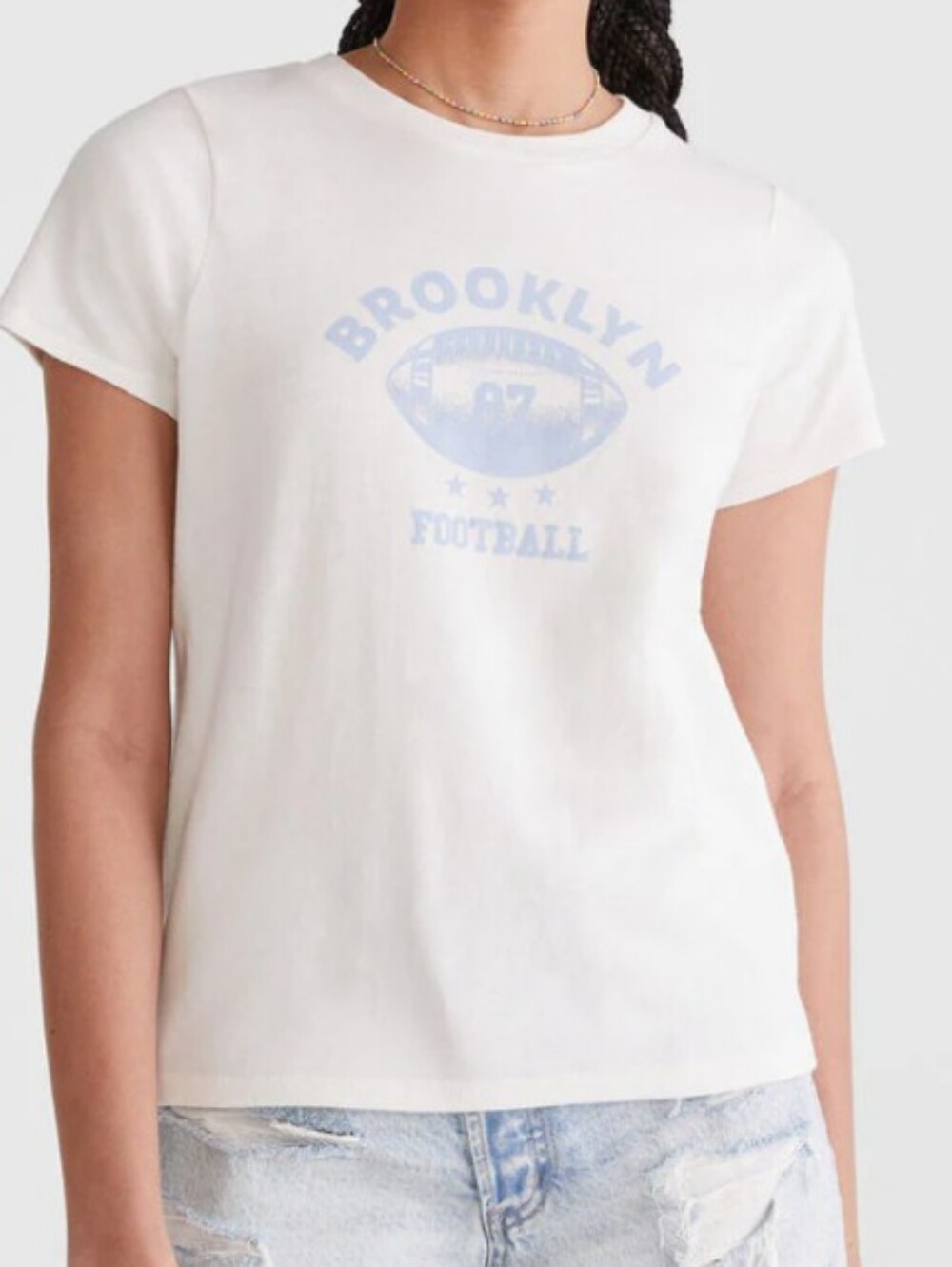 Aeropostale Seriously Soft Vintage Fit Tee in Cream with Black Print